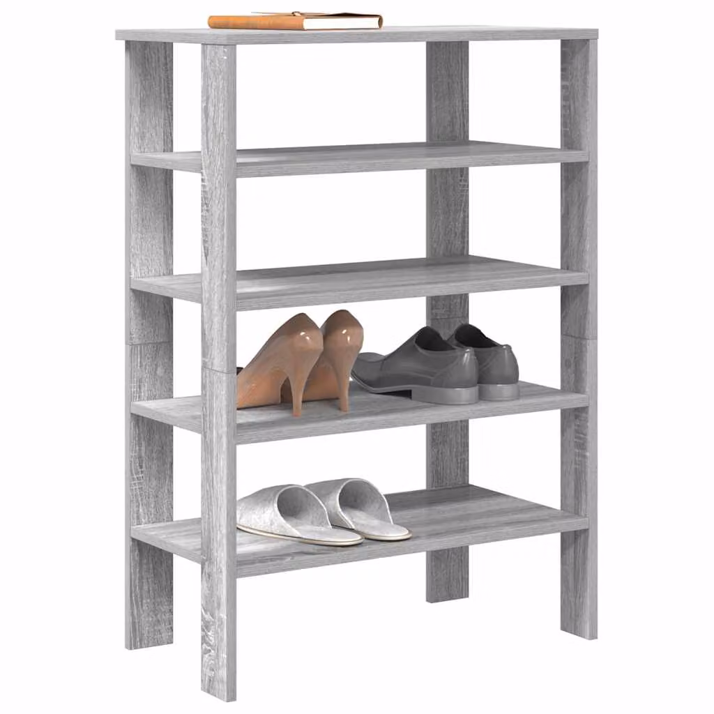 Scarpiera moderna vidaXL in legno e MDF Grigio Sonoma, L: 61 cm, P: 32 cm, H: 87,5 cm