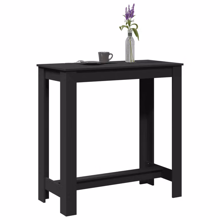 vidaXL Tavolo da Bar Moderno in Legno Multistrato e MDF Nero L: 102 cm, P: 50 cm, H: 103,5 cm