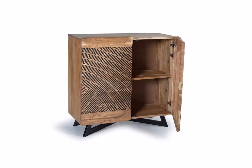 Credenza moderna in legno di acacia e metallo marrone Giner y Colomer – 2