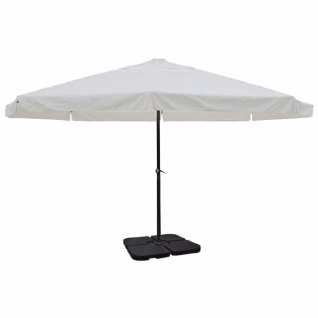 Ombrellone in alluminio bianco con supporto per ombrellone
