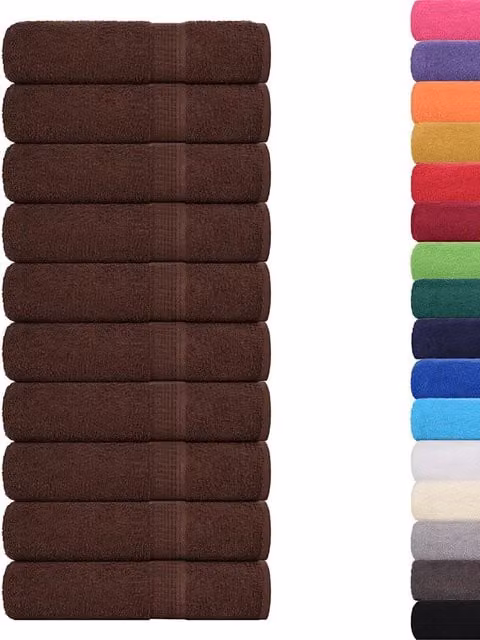 Set di 10 asciugamani da bagno FROGN in cotone spugna marroni, L: 100 cm, P: 150 cm, grammatura 360 g/m2