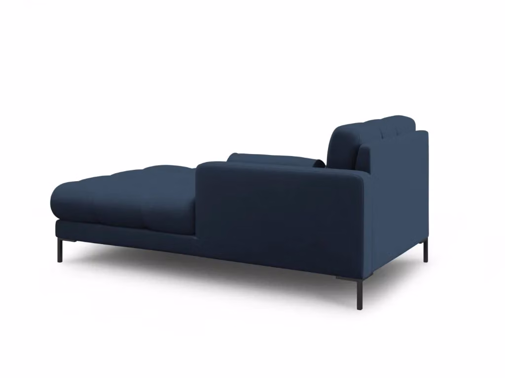 Chaise longue destra Bali di Cosmopolitan Design in tessuto blu con funzione letto e cuscini inclusi L/P/H: 164 x 102 x 75 cm – 2