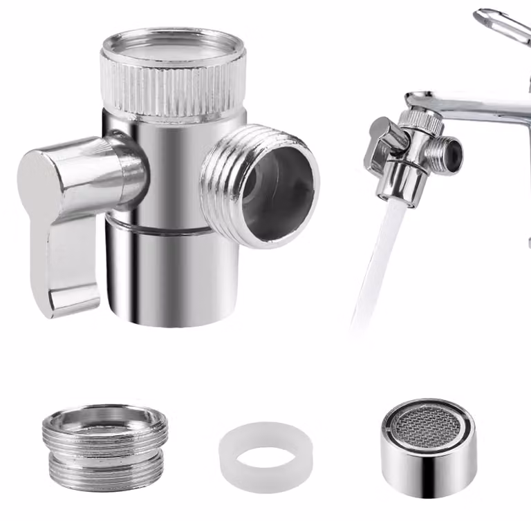 Adattatore per valvola di deviazione a tre vie, compatibile con rubinetti da cucina e bagno