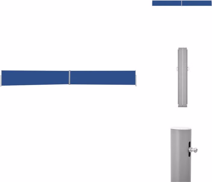 vidaXL Tenda laterale estensibile 140x1200 cm blu - Ombrelloni e tende da sole