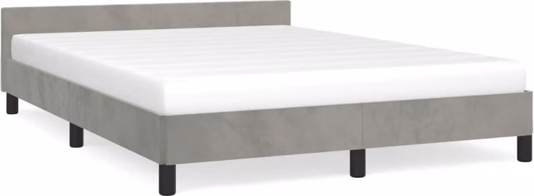 Giroletto senza Materasso Grigio Chiaro 140x200 cm Velluto