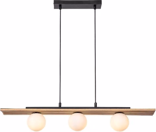 Lampada a sospensione Noxelle Rabalux in legno e nero con 3 lampadine G9