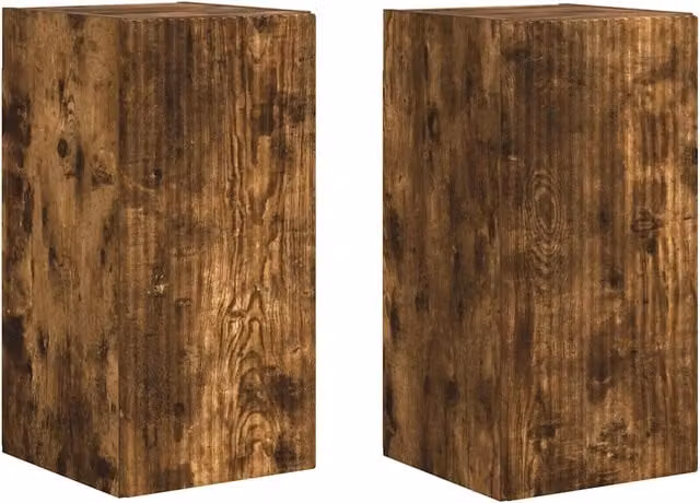 Mobile porta TV da parete moderno salva-spazio con contenitore discreto 30 x 31 x 60 cm in legno multistrato rovere fumo 02_0054960