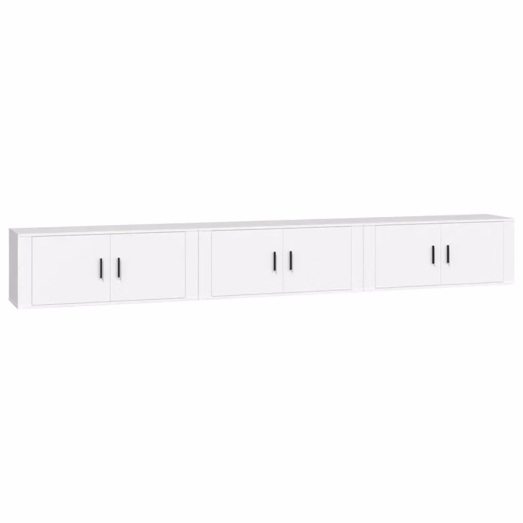 Set di 3 mobili porta TV da parete vidaXL in legno bianco opaco L: 100 cm, P: 40 cm, H: 34,5 cm – 2