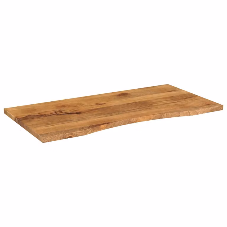 Piano Scrivania con Curva 140x50x2,5cm Massello Grezzo di Mango