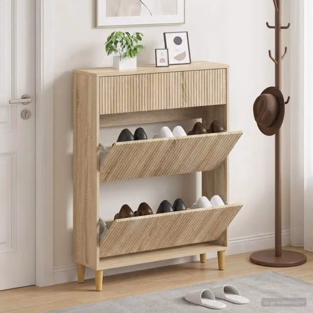 Mobile per scarpe moderno vidaXL in legno marrone L/P/H: 78 x 24 x 103 cm