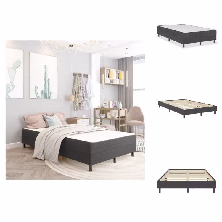 vidaXL Struttura letto Boxspring in tessuto grigio 120x200 cm - Letti e strutture letto