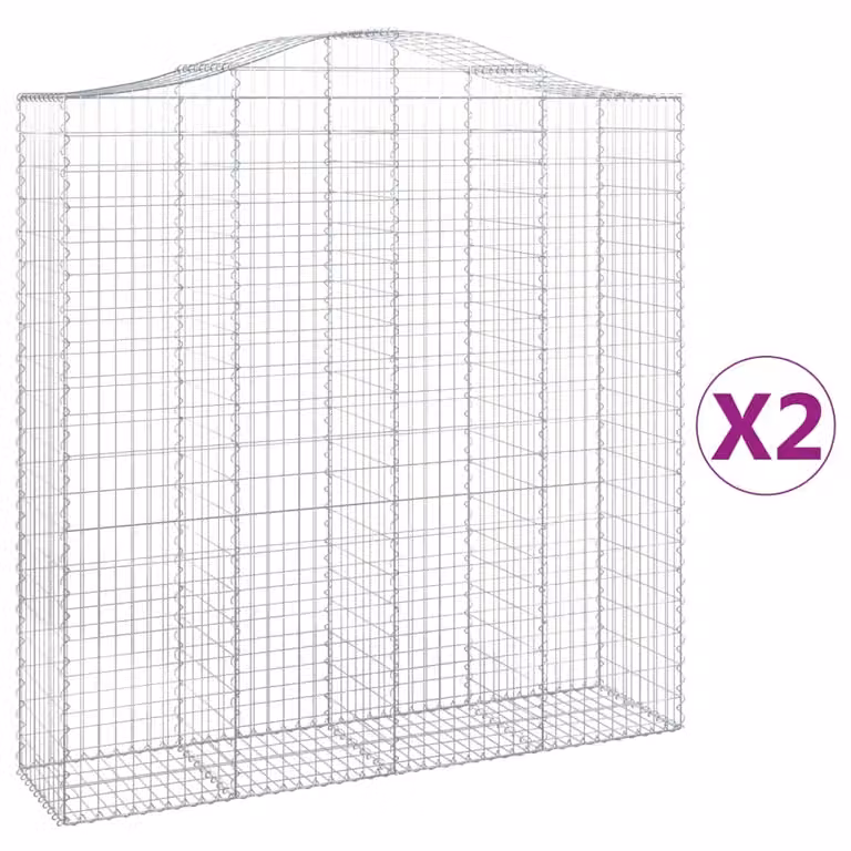 Cesti Gabbioni ad Arco 2 pz 200x50x200/220 cm Ferro Zincato