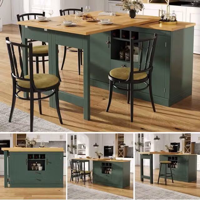 Tavolo da pranzo allungabile ¨C Minimal ¨C Effetto legno scuro, 120-180cm, con funzione girevole 360¡ã e spazio di archiviazione