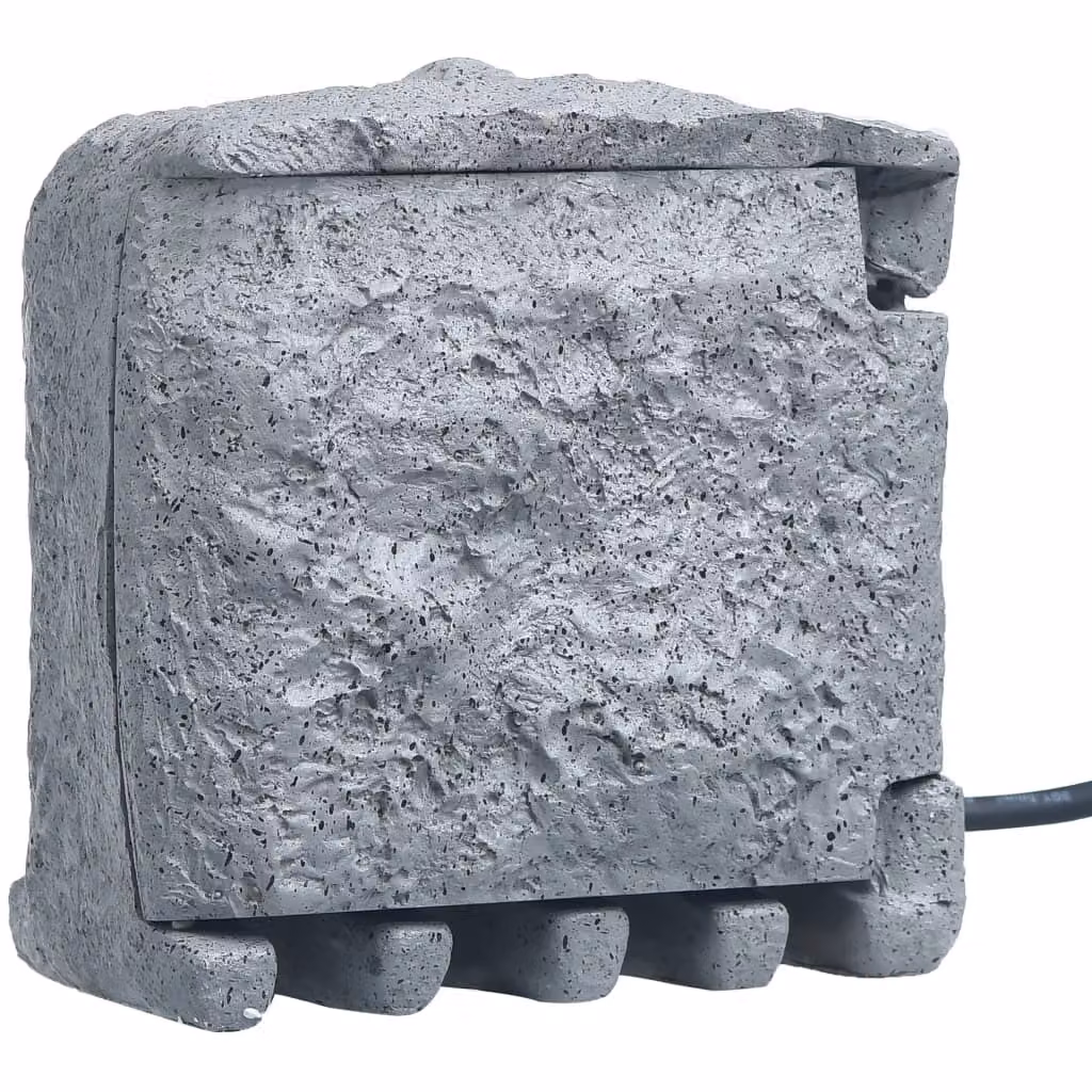 Presa da Esterno 4 Spine Resistente all'Acqua Poliresina Grigia