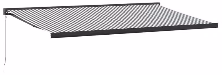 Tenda da sole retrattile per balcone - 5x3 metri - Struttura in alluminio - Tessuto in poliestere - Colore antracite