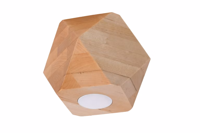 Lampada da soffitto WOODY 1 in legno naturale 1xGU10 10W legna 12x12x12cm Sollux Lighting