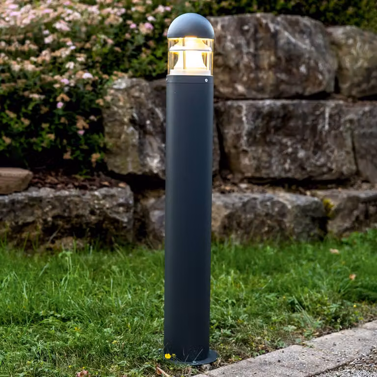 Heitronic Lampioncino da giardino MARIS, Nero, Alluminio, Moderno, Lampada da esterni