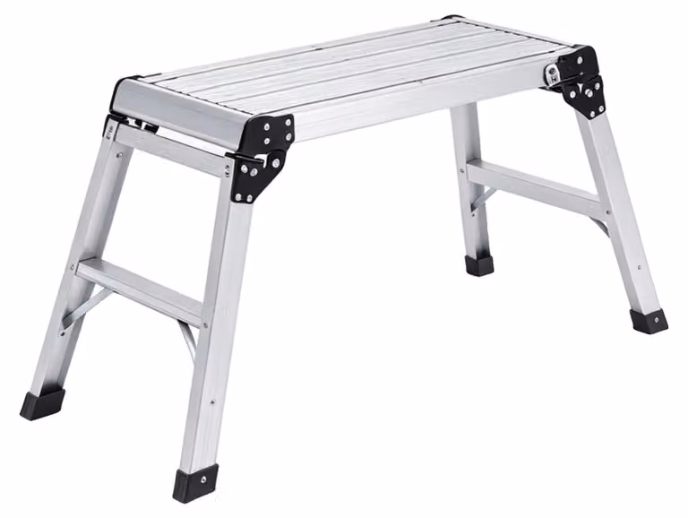 Scala a cavalletto con piattaforma, capacità di carico 150 kg / 330 libbre, dimensioni 42"x16"x19", materiale: lega di alluminio, design pieghevole, non richiede assemblaggio