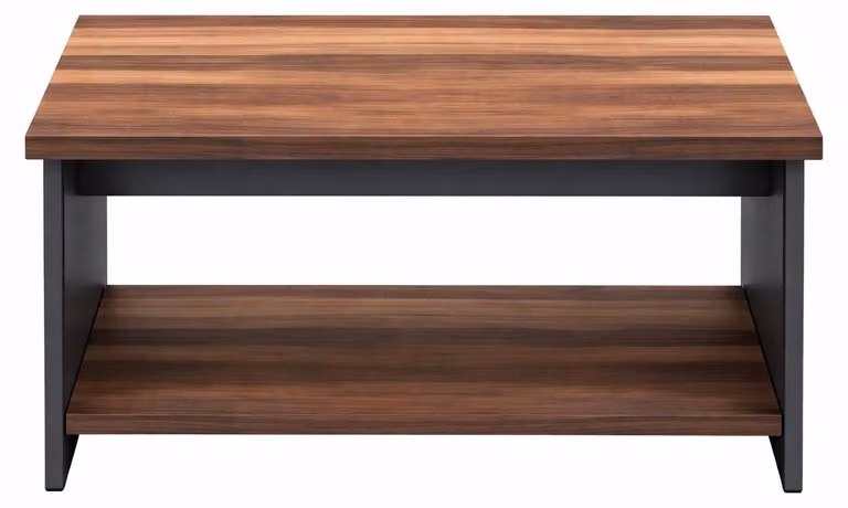 Tavolino elegante, design moderno, colore marrone e grigio, tinta unita, motivo