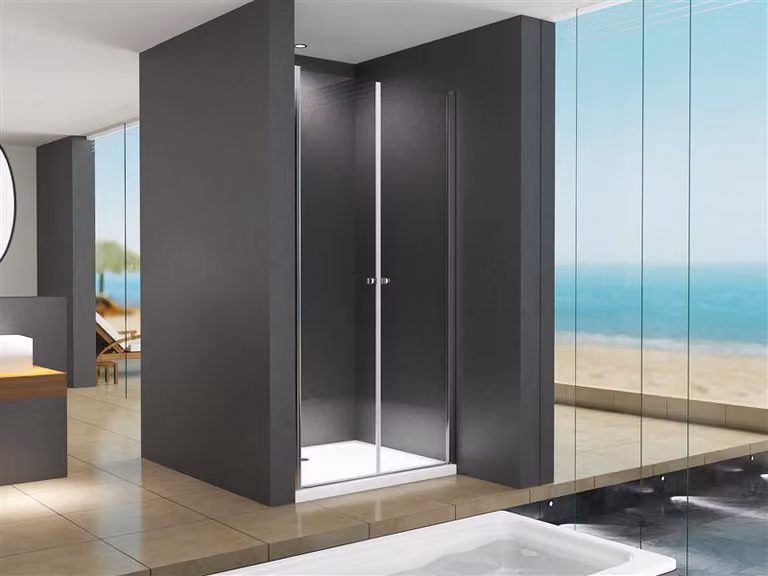 Glaswerk Westfalen - Porta doccia in vetro trasparente, dimensioni 115x195 cm