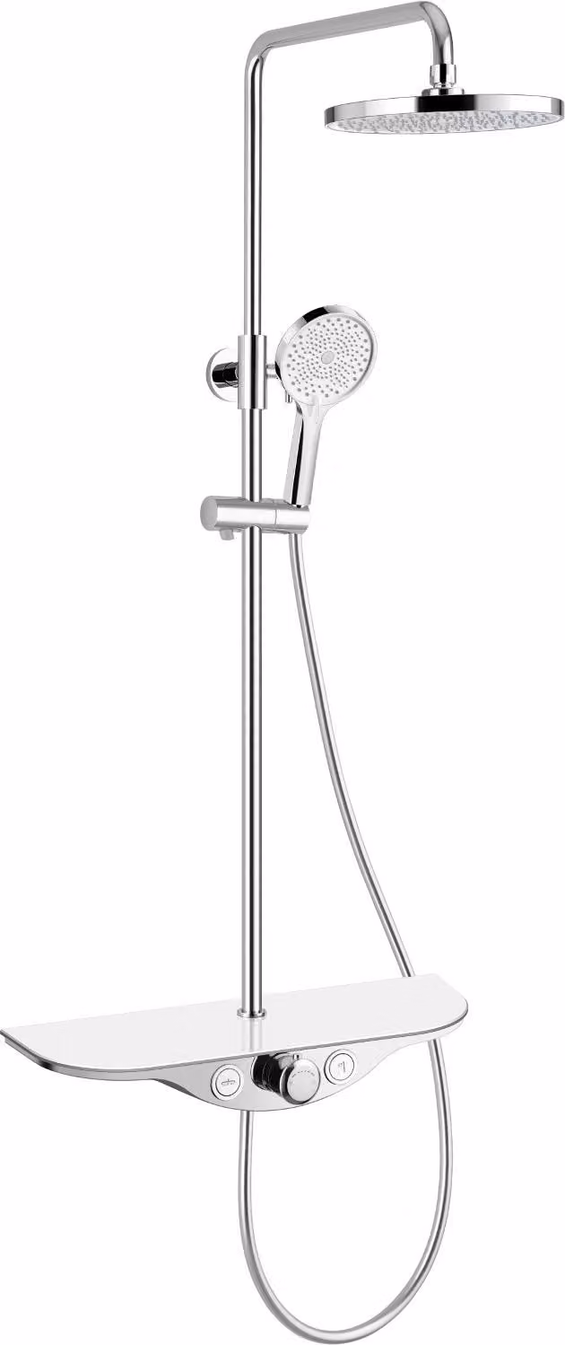 Mexen Exxo set doccia esterno con soffione e rubinetto, cromo/bianco - 78113-20