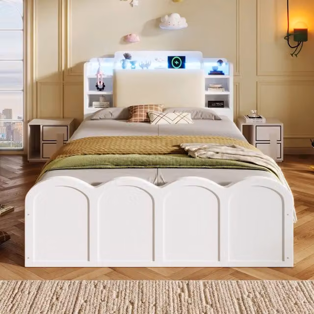 letto a panelli in pino bianco 90 x 200 cm