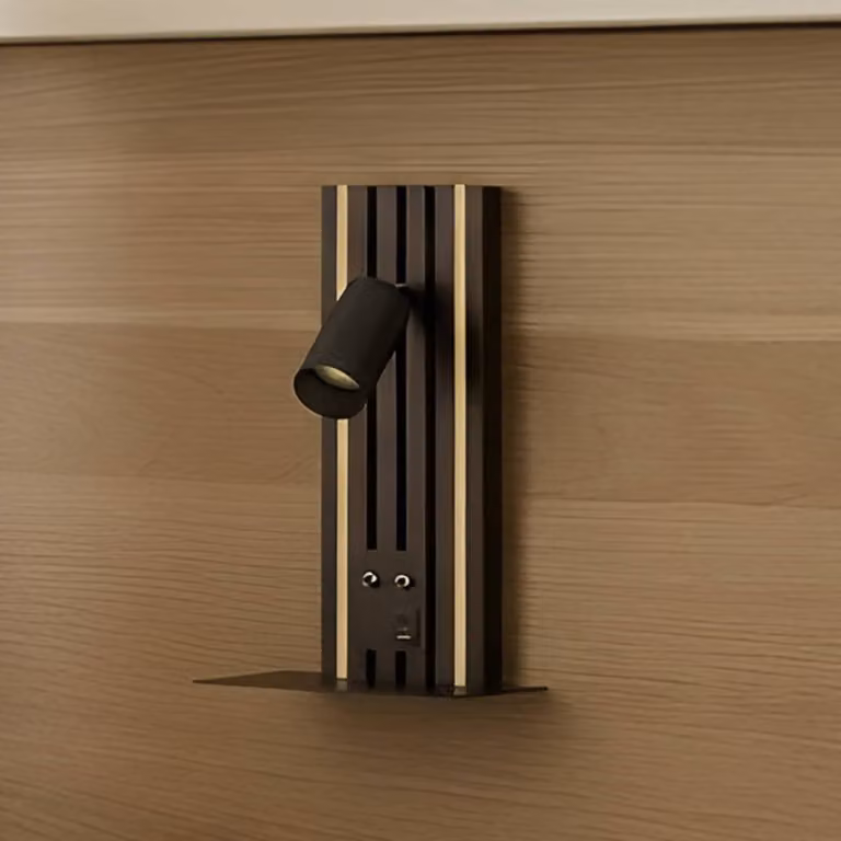 Applique da parete a LED Tiron Lucande, dimmerabile, Legno scuro, Soggiorno / Sala da pranzo, Legno, Moderno, Applique a LED