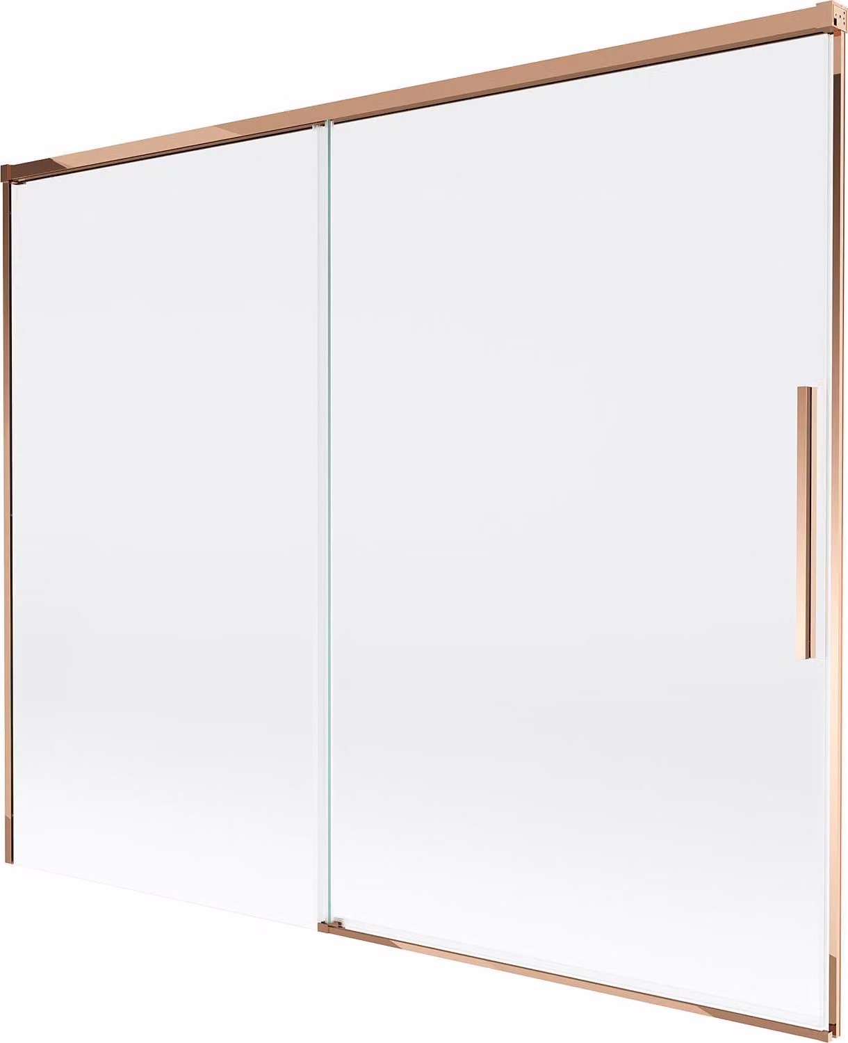 Mexen Rox paravento per vasca da bagno scorrevole a 2 ante 190 x 150 cm, trasparente, oro rosa - 8C9-190-001-60-00