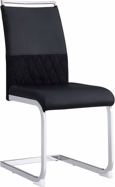 Set di 4 Sedie Moderne per Sala da Pranzo con Schienale in PU e Lino, Seduta Imbottita Ergonomica, Nero