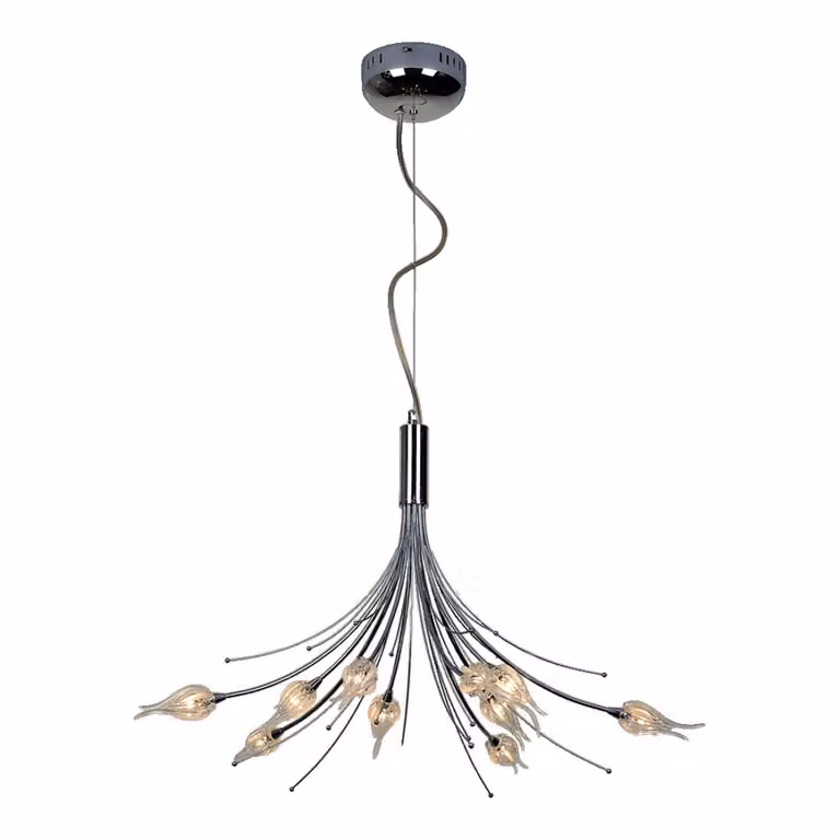 Lampada a sospensione CARMEN 10xG4/20W, cromo Ø630, H:1200, dimmerabile