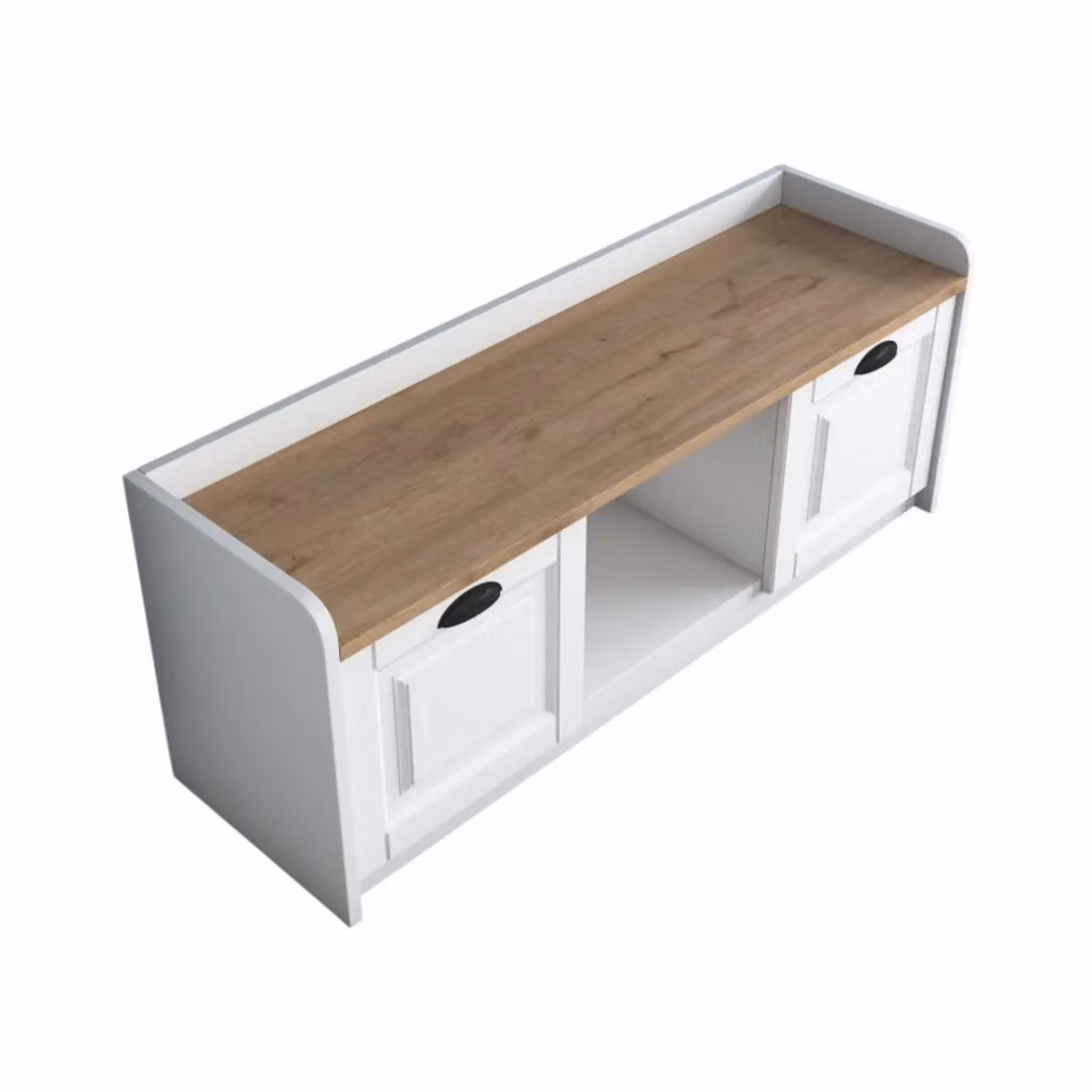 Mobile Portascarpe Egay per 6 Paia, Bianco, L: 120 cm, P: 40 cm, H: 45 cm – 2
