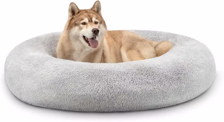 Cuccia a forma di ciambella per cani e gatti, morbida cuccia rotonda per animali domestici di piccole e grandi dimensioni (4XL), diametro 120 cm, realizzata in materiale soffice