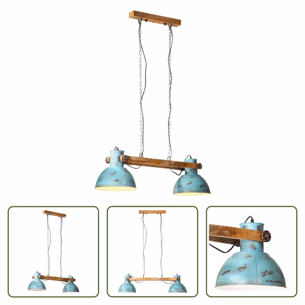 The Living Store Lampada a sospensione 25 W Blu 85x28x109 cm E27