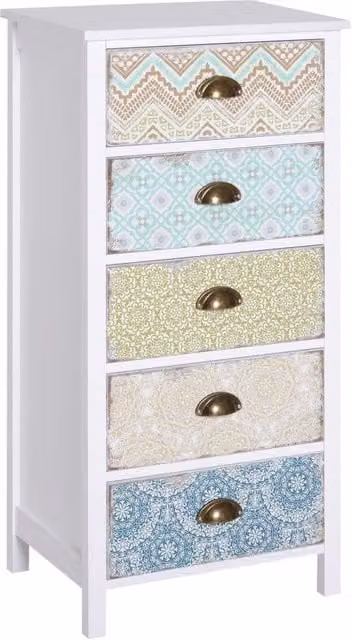 Cassettiera Moderna con 5 Cassetti ¨C Zephmum ¨C Multicolore 46x34x97.5