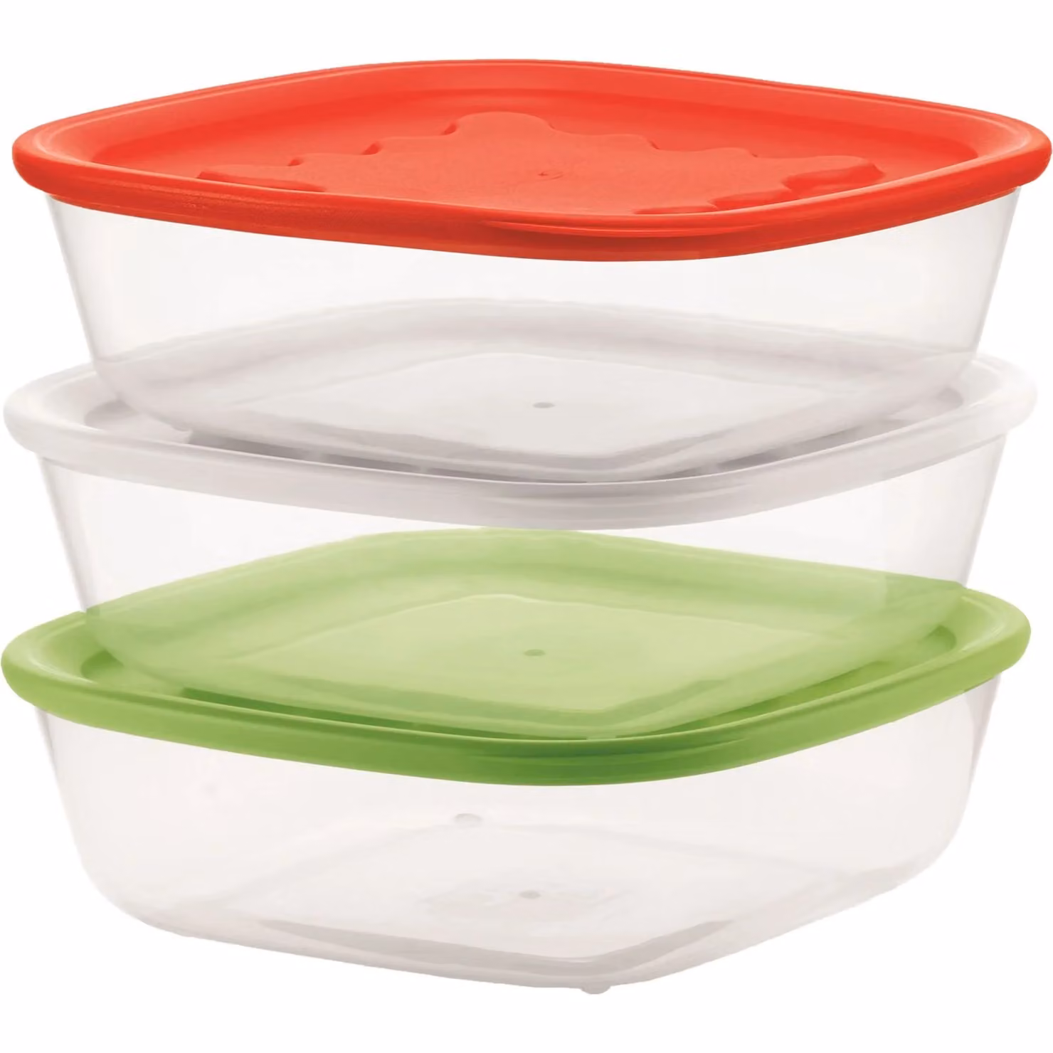 Set di 3 contenitori ermetici quadrati Guzzini multicolor in plastica, adatti a microonde, freezer e lavastoviglie