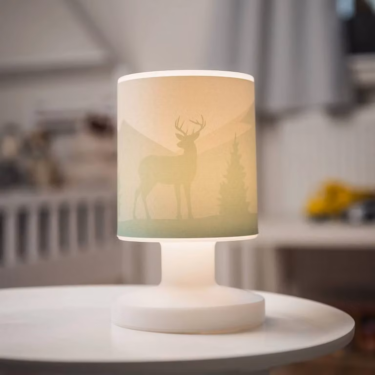 Elobra Lampada da tavolo Scandi Wald, Verde, Cameretta, Plastica, Lampada da tavolo