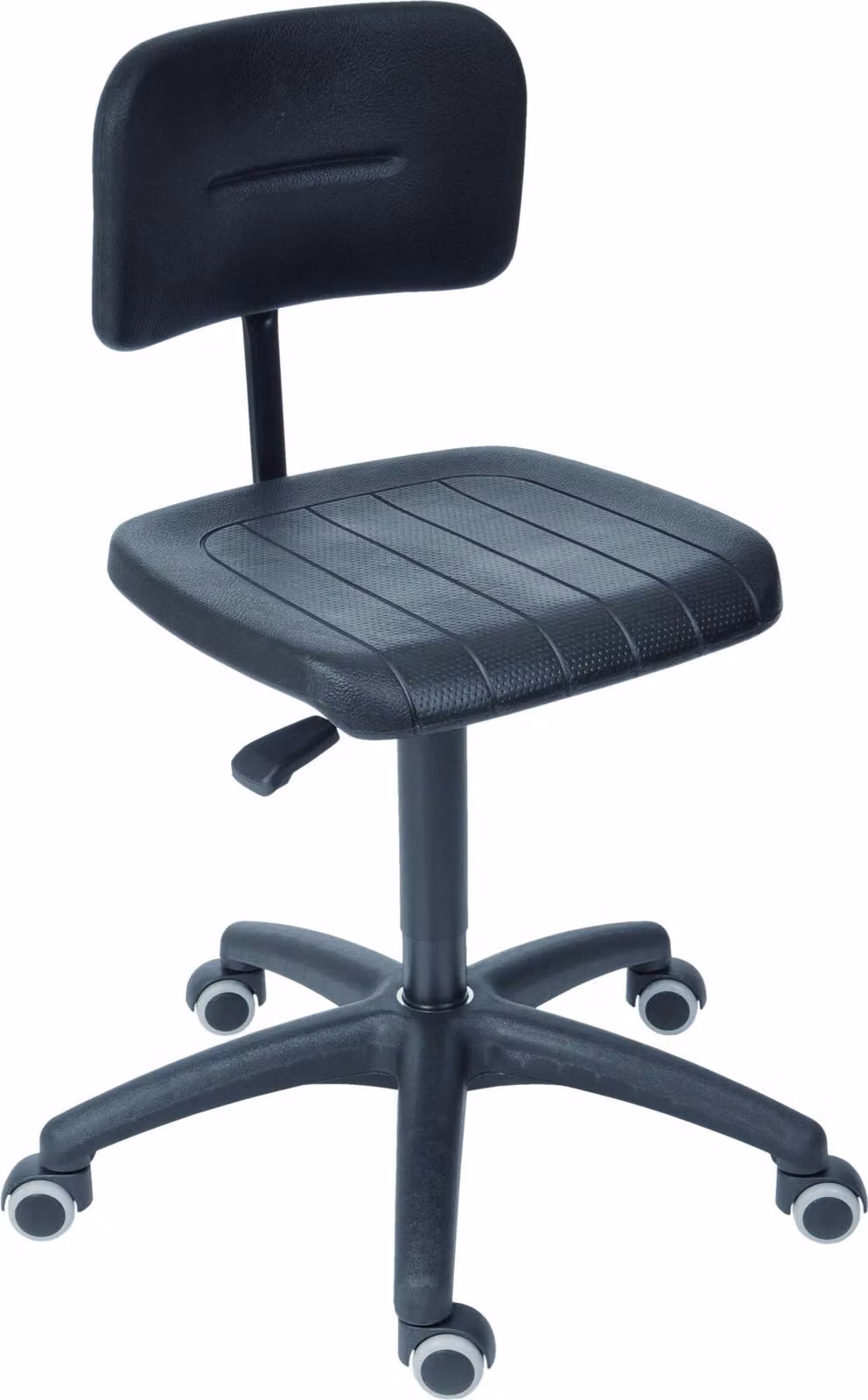 Sedia da lavoro STIER con doppie rotelle, altezza del sedile regolabile 470-660 mm, sedile e schienale inPoliuretanostampato con cuscinetti a pendolo