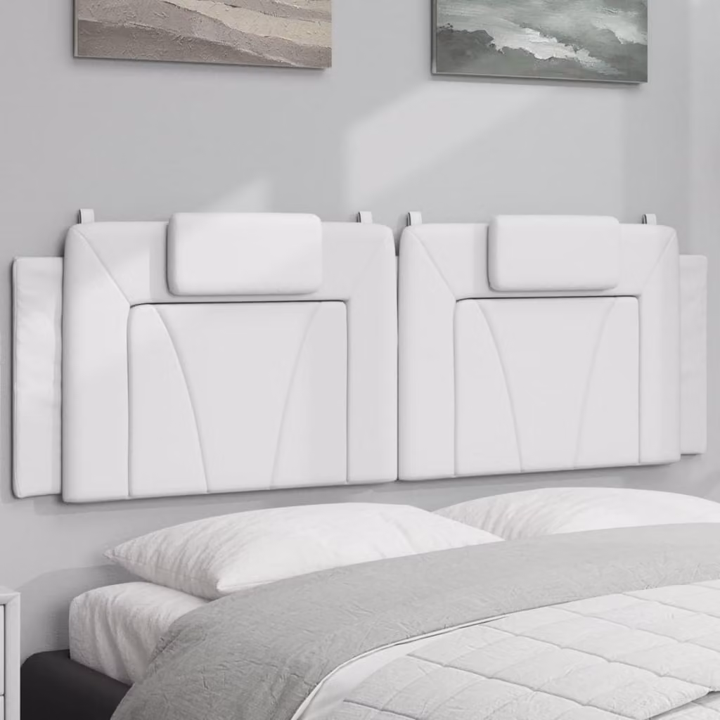Testiera per letto imbottita vidaXL Viana in similpelle bianca, Larghezza: 160 cm