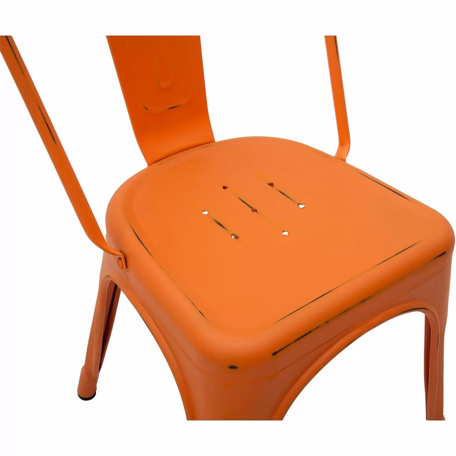 Set di 6 sedie in metallo stile industrial arancione Mobili 2G L: 45 cm, P: 50 cm, H: 85 cm, HS: 46 cm – 2