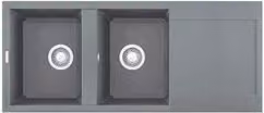 Lavello 2 vasche (116x50cm) EASY 500 Titanium Metal LMY50073