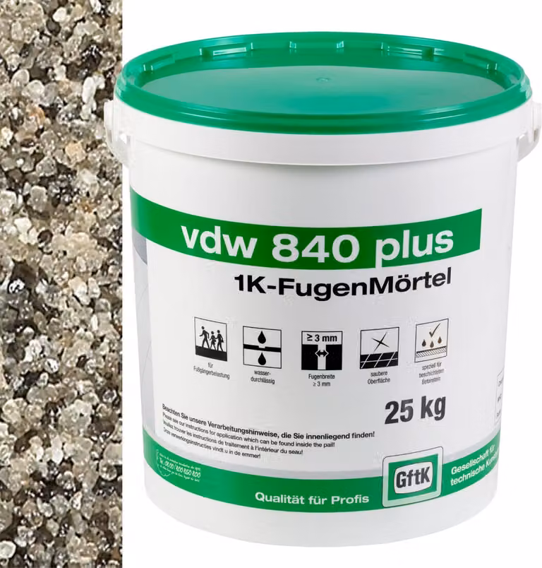 vdw 840 plus 1K-Fugenmörtel 25kg Steingrau