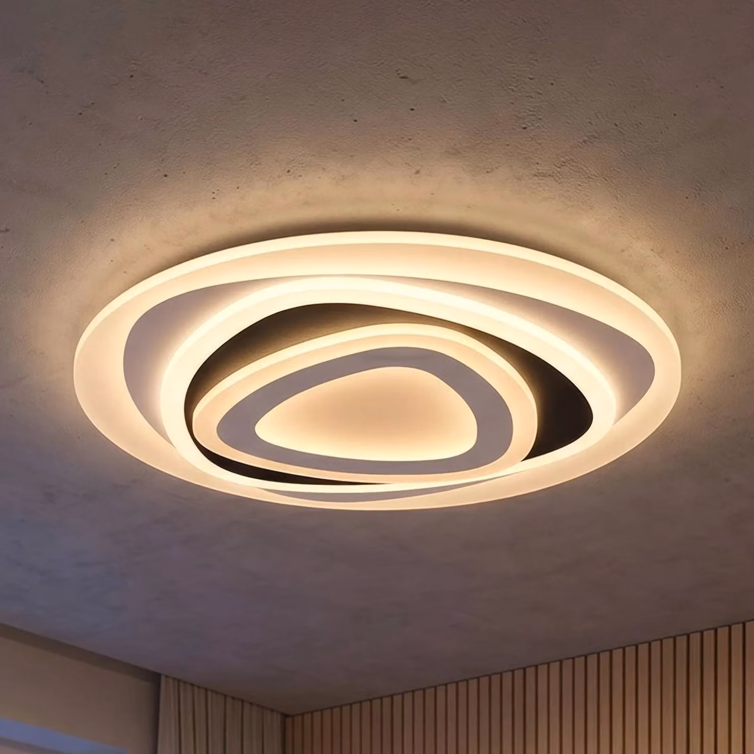 Reality Leuchten Plafoniera soffitto Zilo, dimmerabile, Bianco / Opale, Soggiorno / Sala da pranzo, Metallo, Moderno, Plafoniera