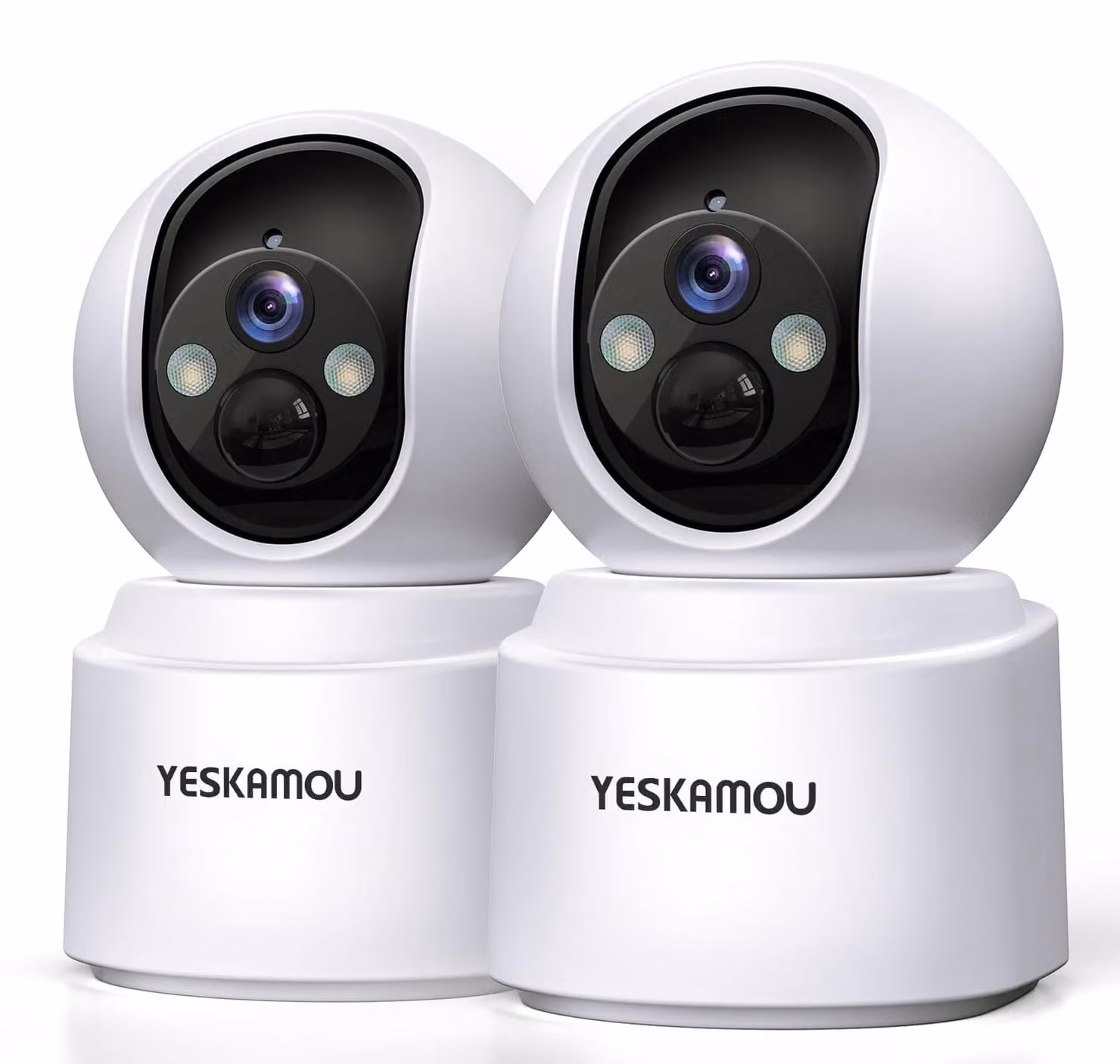 Telecamera di sicurezza interna - 2 unità, risoluzione 2,5K 4MP, alimentazione a batteria, rotazione a 360 gradi, wireless