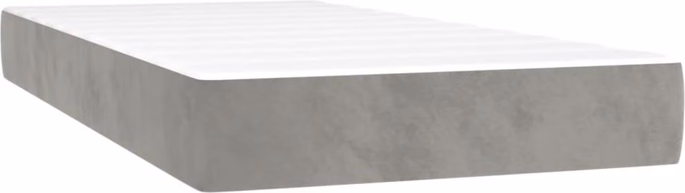 Materasso a Molle Insacchettate Rigidità Media Grigio Chiaro 80x210x20 cm in Velluto