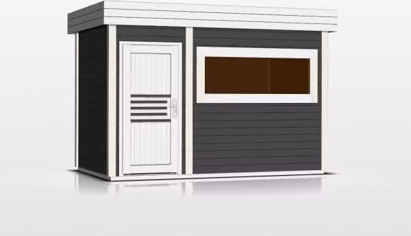 MAGNOLIA Cabina sauna esterna a 6 posti 353,8x203,8 x H.259 cm MDLT Farbe: Grigio antracite,