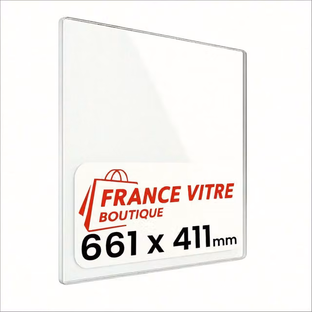 661 x 411 x 4 mm - Vetro per stufa a legna - vetro camino di ricambio - vetro per caminetto resistente al fuoco - France Vitre