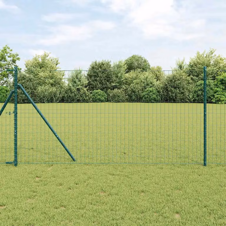 Recinzione Euro vidaXL in ferro rivestito in PVC Verde, H: 1 m x L: 25 m