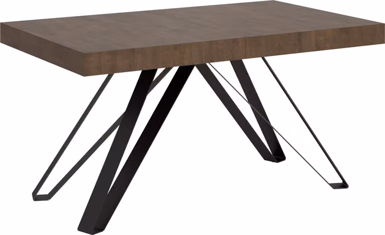 ITYHOME - Tavolo allungabile 160/264x90 cm Terium noce gambe antracite