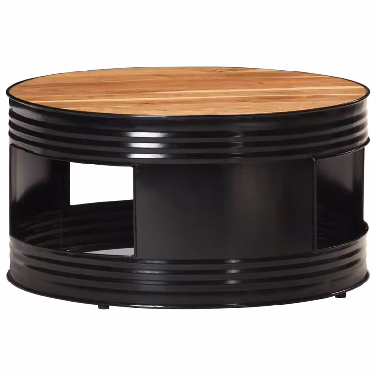 Maison Exclusive - Tavolino nero 68x68x36 cm in legno massello di acacia
