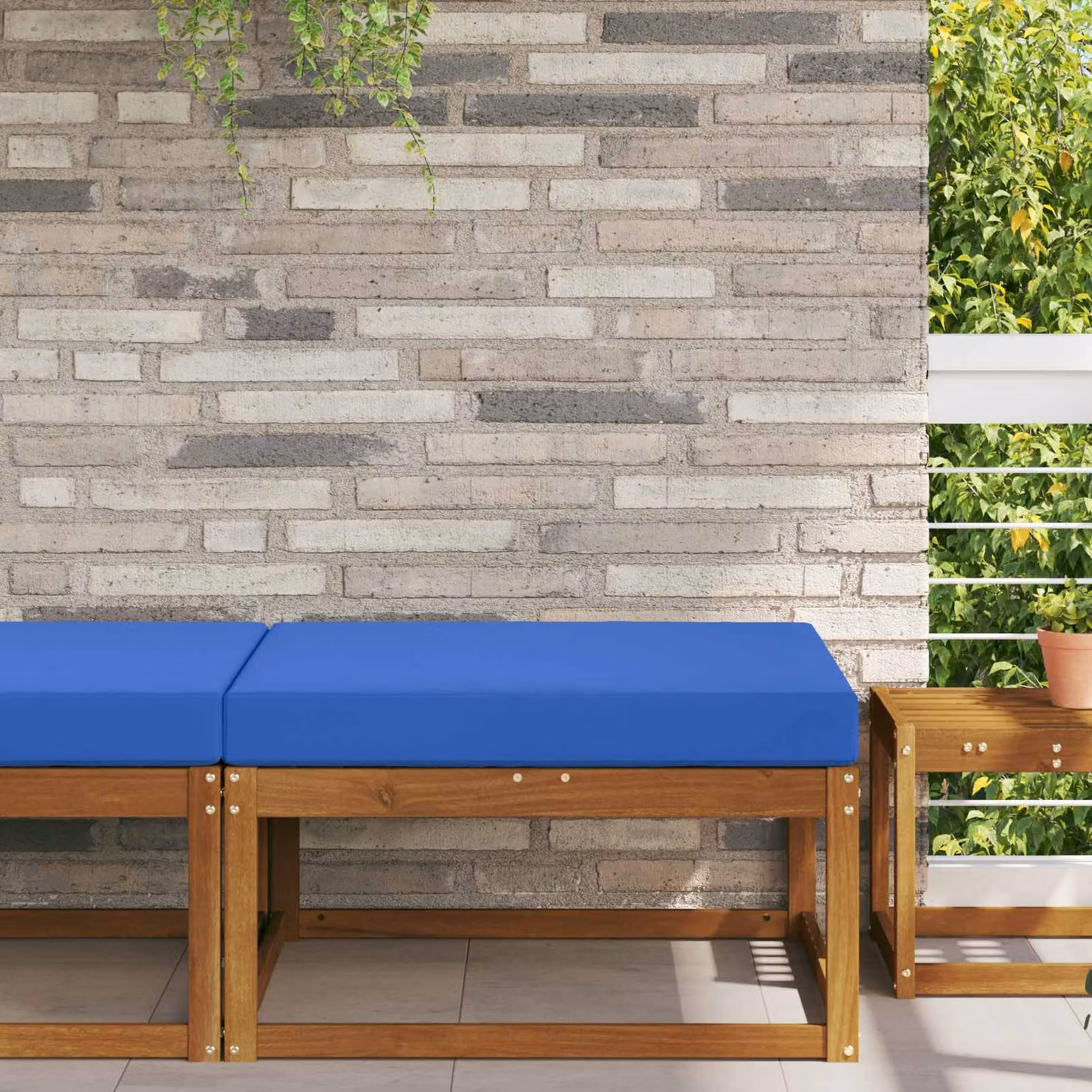 Cuscino per divano da esterno vidaXL in poliestere Blu, L 80 x P 80 x H 80 cm